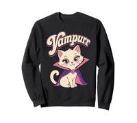 Halloween Vampurr Cute Vampire Black Cat Women Kids Sweatshirt