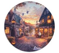 Halloween Village 1000 Pieces Jigsaw Puzzles For Adults Family Challenge Toys Stress Relieving Entertainment Cultivate The Spirit of Teamwork for Family Decorations 1000pcs (67.5x67.5cm)