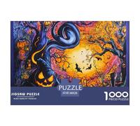 Halloween Village 1000 Pieces Portable Jigsaw Puzzle Age 3+ Cool Collage Effect, Fun Details, Educational, Challenging Puzzle Games 38x26cm/1000pcs