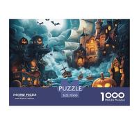 Halloween Village 1000 Pieces Premium Jigsaw Age 12+ Cool Collage Effect, Fun Details, Educational, Challenging 70x50cm/1000pcs