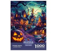 Halloween Village 1000 Pieces Premium Jigsaw Age 14+ for Adults Cool Collage Effect, Home Decoration, Educational, Challenging Puzzle Games 70x50cm/1000pcs