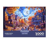 Halloween Village 1000 Pieces Premium Jigsaw Age 3+ Cool Collage Effect, Fun Details, Educational, Challenging 70x50cm/1000pcs