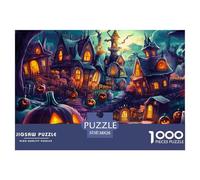 Halloween Village 1000 Pieces Premium Jigsaw for Adults Cool Collage Effect, Fun Details, Educational, Challenging Puzzle Games 38x26cm/1000pcs