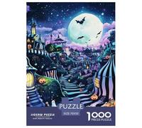 Halloween Village 1000 Pieces Premium Jigsaw for Adults Gifts Cool Collage Effect, Fun Details, Educational, Challenging Puzzle Games 70x50cm/1000pcs