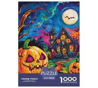 Halloween Village 1000 Pieces Premium Jigsaw for Adults Gifts Cool Collage Effect, Fun Details, Educational, Challenging Puzzle Games 38x26cm/1000pcs