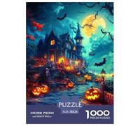 Halloween Village 1000 Pieces Premium Jigsaw for Adults Quirky, Abstract Design, Fun Details, Educational, Challenging 38x26cm/1000pcs