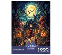 Halloween Village Jigsaw Puzzles for Adult Challenging Puzzles The Impossible Challenge 1000 Piece Difficult Hard Jigsaw Puzzles for Man And Woman with Letters on Back 38x26cm/1000pcs