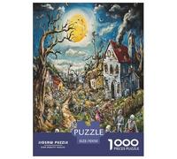 Halloween Village Jigsaw Puzzles Puzzle for Adults Kids. 1000 Piece Great Gifts Challenge Toy Educational Game Home Decoration for Educational Games Gifts 70x50cm/1000pcs