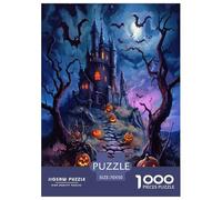 Halloween Village Jigsaw Puzzles Puzzle for Adults Kids. 1000 Piece Impossible Challenge Toy Educational Games Home Decoration for Educational Games Gifts 70x50cm/1000pcs