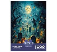 Halloween Village Jigsaw Puzzles Puzzle for Adults Kids. 1000 Piece Whimsical Challenge Toy Educational Game Home Decoration for Educational Games Gifts 70x50cm/1000pcs