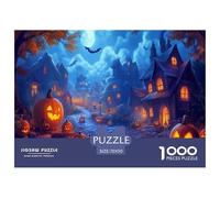 Halloween Village Jigsaw Puzzles Puzzle for Adults Kids. 1000 Pieces Great Gifts Challenge Toy Educational Games Home Decoration for Adults& Kids Age 14 Years Up 70x50cm/1000pcs