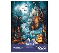 Halloween Village Jigsaw Puzzles Puzzle for Adults Kids. 1000 Pieces Whimsical Challenge Toy Educational Games Home Decoration for Educational Games Gifts 70x50cm/1000pcs