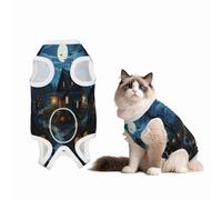 Halloween Village Recovery Suit for Dogs Cats After Surgery, Soft Cotton Post-Surgery Suit for Male and Female Pet