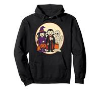 Halloween Vintage Badge Haunted Castle Witch Vampire Mummy Pullover Hoodie