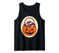 Halloween Vintage Badge Haunted Castle Witch Vampire Mummy Tank Top
