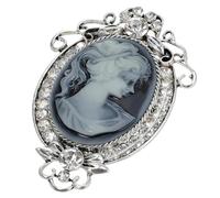 Halloween Vintage Brooch with Rhinestone Inlay, Alloy Portrait Pin | Giftable Package, Art Deco Retro Style, for Shawls Lapels Party Formal Attire