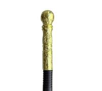 Halloween Vintage Cane Scepter Wizard Staff, 4-Section King Staff 55 inches Golden/Silver Elegant Prop Stick Scepter Walking Canes for Adult Dress-up play and pretend Parties (gold plated)
