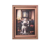 Halloween Vintage Wooden Refrigerator Magnets,Horror Decorations for Haunted Houses,Cars and Doors,Wooden Photo Frames with Ghost and Horror Art,Vintage (5A)