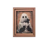 Halloween Vintage Wooden Refrigerator Magnets,Horror Decorations for Haunted Houses,Cars and Doors,Wooden Photo Frames with Ghost and Horror Art,Vintage (1A)