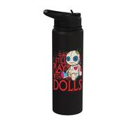 Halloween Voodoo Doll Still Play Creepy Goth Gothic Costume Stainless Steel Insulated Water Bottle