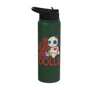 Halloween Voodoo Doll Still Play Creepy Goth Gothic Costume Stainless Steel Insulated Water Bottle