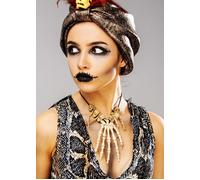 Halloween Voodoo Priestess Scary Skeleton Hand Fancy Dress Cosplay Bone Necklace