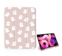 Halloween Wacky Ghost Case for iPad 11 inch (A16 Chip) 2025 Generation 11th/iPad 10.9 inch 2022 10th Gen with Pencil Holder and Auto Sleep/Wake,Pink Leather Soft TPU Back Shell Stand Cover