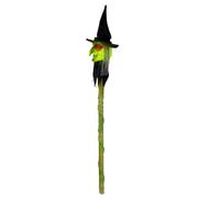 Halloween Walking Cane, Witch Staff with Auto-Triggered Evil Witch Sound Effect and LED Light 3-Segment Detachable Wizard Scepter for Halloween Trick or Treat Cosplay Props (Green)