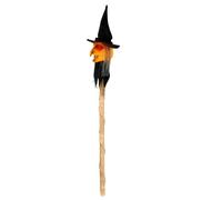 Halloween Walking Cane, Witch Staff with Auto-Triggered Evil Witch Sound Effect and LED Light 3-Segment Detachable Wizard Scepter for Halloween Trick or Treat Cosplay Props (Beige)