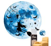 Halloween Wall Art Glow Party Poster with Witch Moon Design