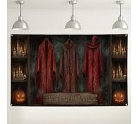 Halloween Wall Backdrop, Spooky Vintage Design for Parties, Creepy Haunted House Picture Background for Halloween Events 71x43 Inch