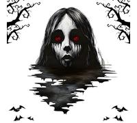 Halloween Wall Decals, 3D Ghost Window Stickers, Realistic Removable Clings for Spooky Decor, Waterproof Vinyl Art (White/Grey), for Bedroom, Living Room, Haunted House Use