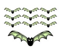 Halloween Wall Decoration - Luminous 3D Ornament Set, Vintage Spooky Hanging Decoration Piece | Glow in the Dark Bats for Haunted House Classroom Front Door Party