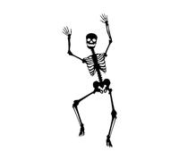 Halloween Wall Stickers Funny Skeleton Dancing Skull Bones Pattern Vinyl Wall Decal Living Room Nursery Kids Room Decor Small - 23x57cm