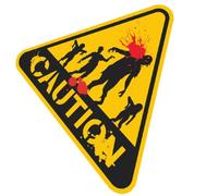 Halloween Warning Luminous Sign Adhesive Wall Stickers Zombie Sticker