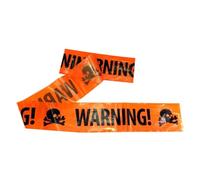 Halloween Warning Tape - 9 Meters of Scary Warning Props, Suitable for Haunted Houses, Zombie Parties, and Scary Area Displays. (Orange)