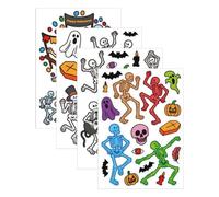 Halloween Wash Away Patterns for Embroidery 4 Sheets Creepy Craft | Halloween Stick Sew Embroidery Patterns for Jeans Bags Tablecloth Throw Pillows Beginners Children