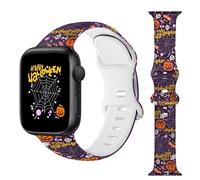 Halloween Watch Band Compatible with Apple Watch Band 38mm 40mm 41mm 42mm 44mm 45mm 49mm 46mm，Cute Halloween Watch Strap Compatible with iWatch Apple Watch Series 10 9 Ultra 8 7 6 5 4 3 2 1 SE Women