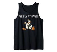 Halloween We Fly At Dawn Ghost Riding Goose Tank Top