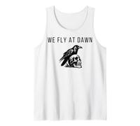 Halloween We Fly At Dawn Goth Raven Crow Skull Tank Top