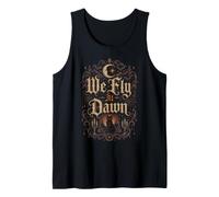Halloween We Fly At Dawn Gothic Black Cat Moon Tank Top
