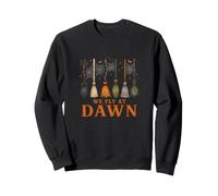 Halloween We Fly At Dawn Witches Broomsticks Matching Womens Sweatshirt