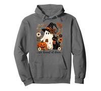 Halloween We Haunt At Dawn Ghost Cat Cottagecore Halloween Pullover Hoodie