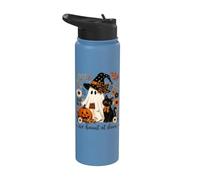 Halloween We Haunt At Dawn Ghost Cat Cottagecore Halloween Stainless Steel Insulated Water Bottle
