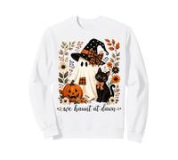 Halloween We Haunt At Dawn Ghost Cat Cottagecore Halloween Sweatshirt