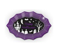 Halloween Web Shaped Plastic Serving Plate Assorted Colours