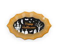 Halloween Web Shaped Plastic Serving Plate Assorted Colours