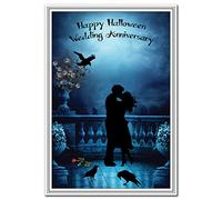 Halloween Wedding Anniversary Card - Special Wishes Congratulations - Creative Fun Cool Design - Blank inside to write own message - Quality Marriage Keepsake - Gothic Couple Theme