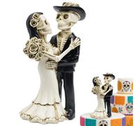 Halloween Wedding Cake Topper, Skeleton Cake Topper for Day of the Dead Celebrations, Gothic Wedding Decor with Standing Bride and Groom Figures, Alternative for Home Display