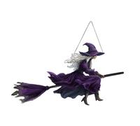 Halloween Welcome Sign Wooden Hanging Seasonal Holiday Front Door Decoration Party Hanger for Home (Purple, 30cm)